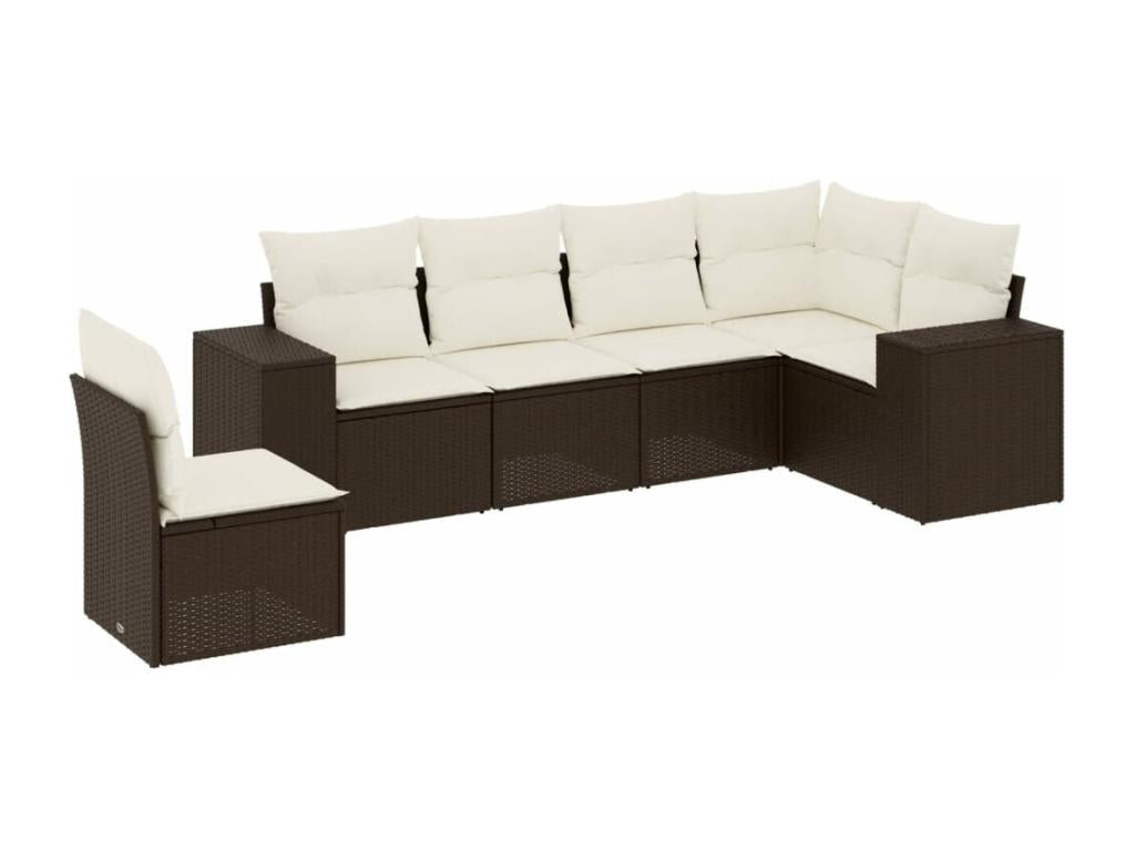 Ensemble de mobilier de jardin en résine tressée marron - dlz1766578974645