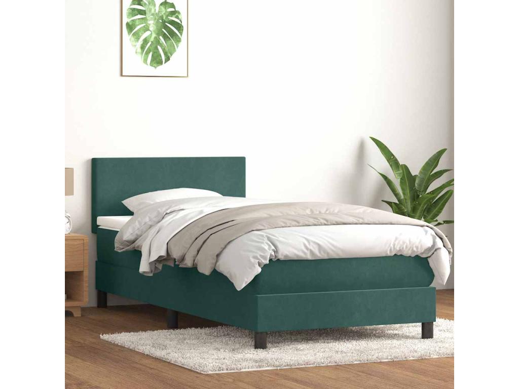 Matelas en velours vert, 80 x 220 cm