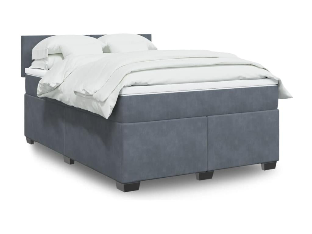 Matelas en velours gris, 140 x 190 cm