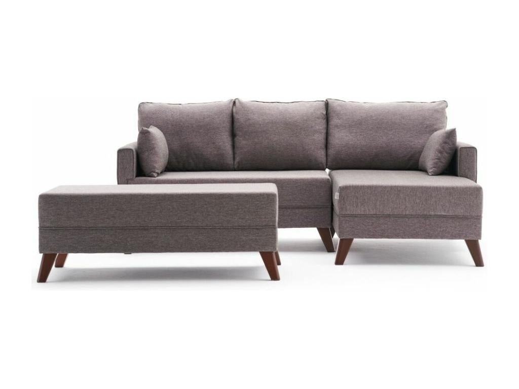 Canapé-lit en tissu marron