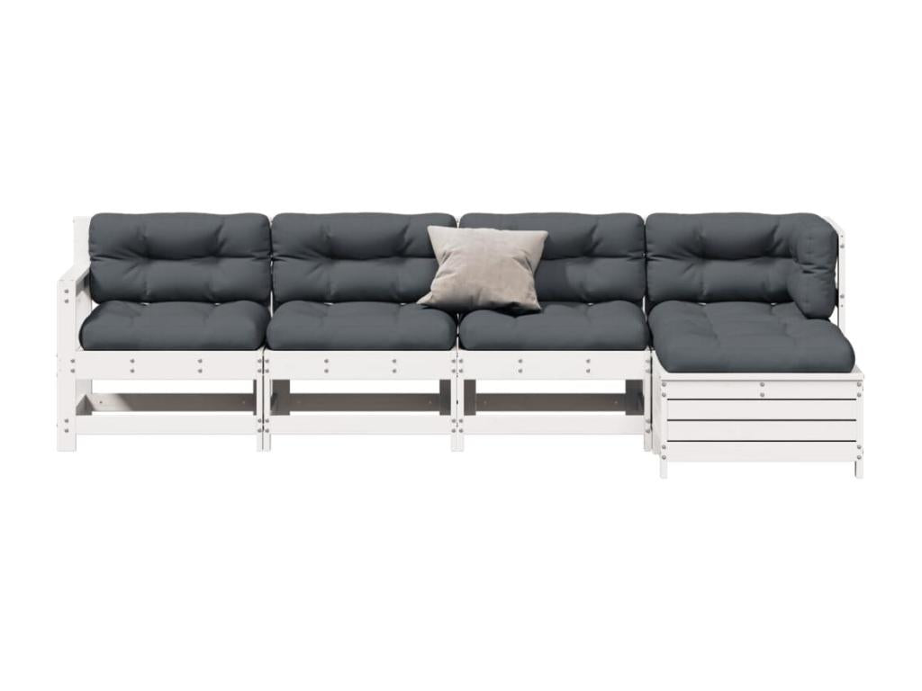 Ensemble de meubles d'extérieur en bois massif blanc