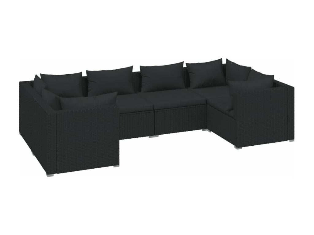 Ensemble de mobilier de jardin en résine tressée noire - dlz1766578393027