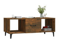 Table basse en bois composite marron, 102 x 50 x 40 cm