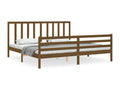 Cadre de lit en bois massif marron, 200 x 200 cm