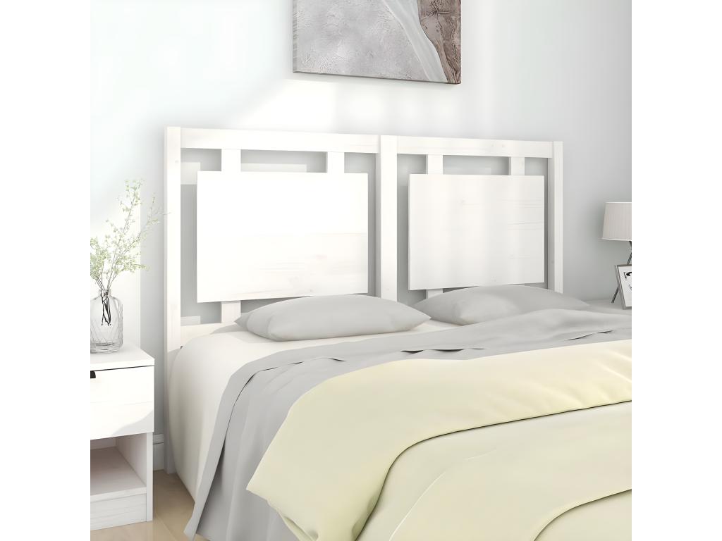 Lit en bois massif blanc, 145,5 x 4 x 100 cm