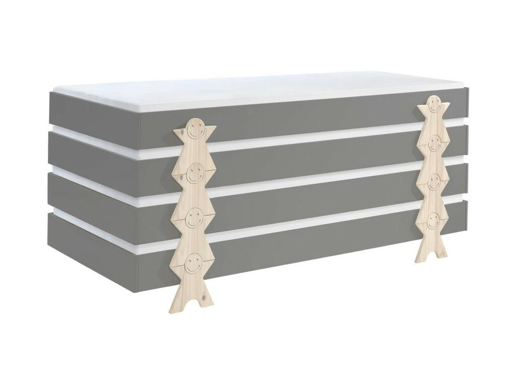 Lit gris, 90 x 200 cm - dlz1766578790869