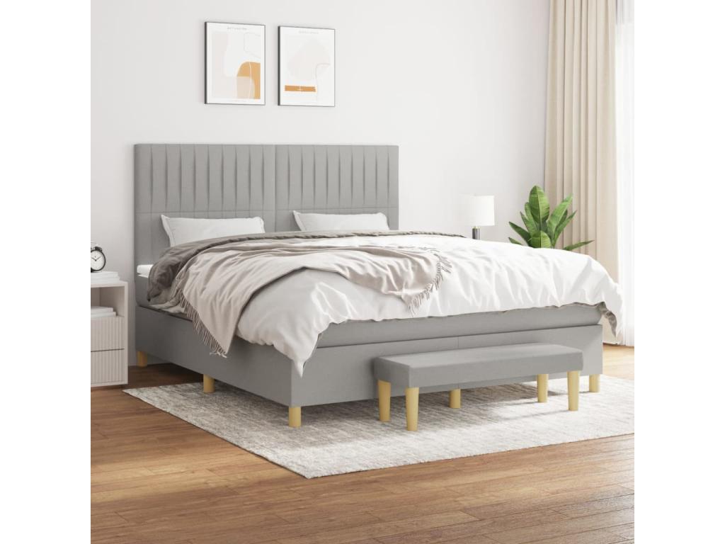 Matelas en tissu gris, 160 x 200 cm