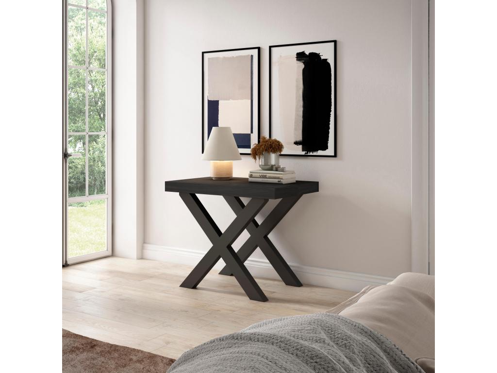 Table en bois massif noir