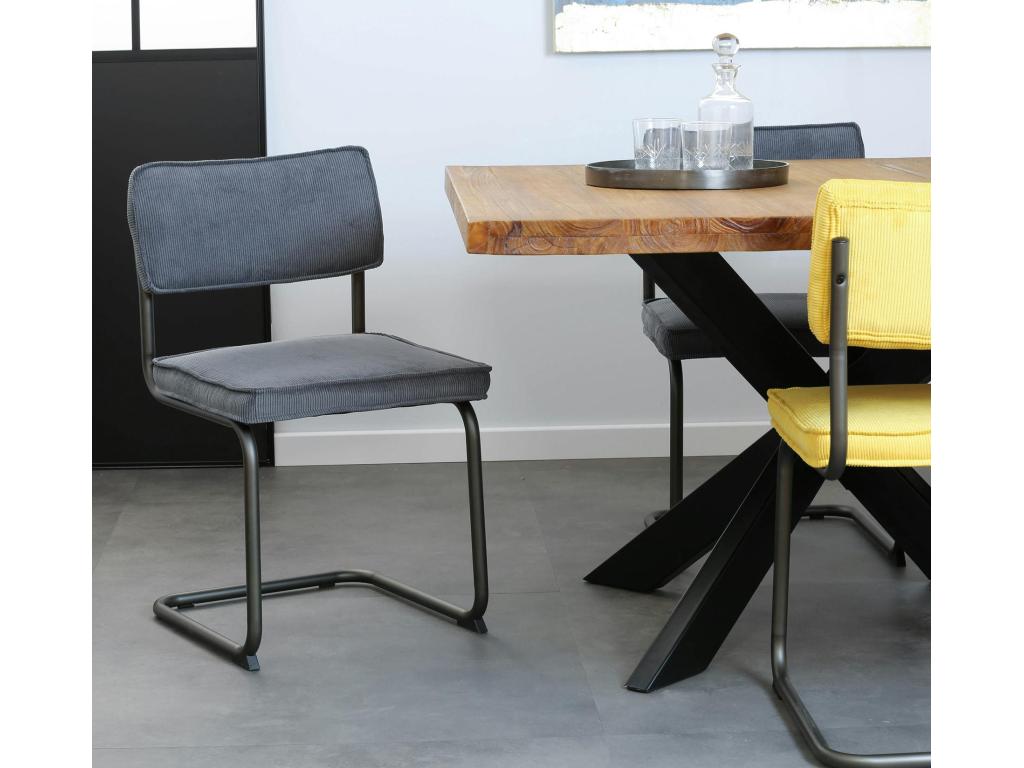 Fauteuil en velours gris