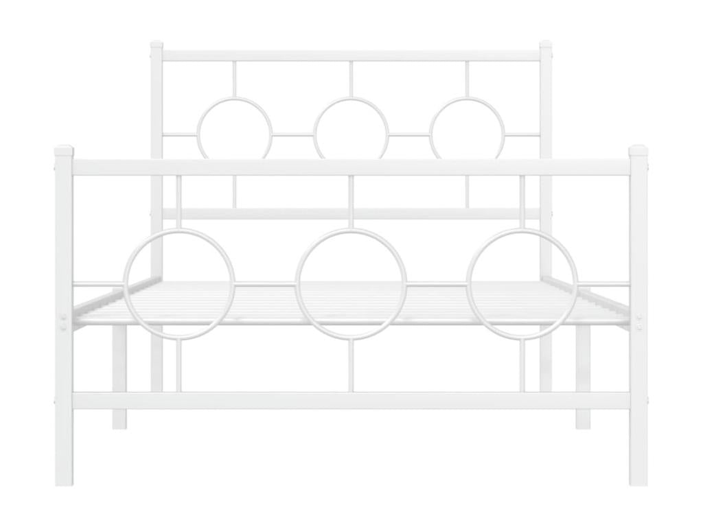 Cadre de lit en métal blanc, 100 x 200 cm