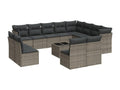 Ensemble de mobilier d'extérieur en résine tressée grise