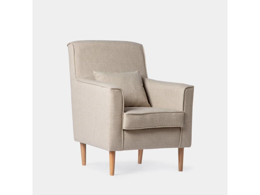 Fauteuil d'appoint en tissu beige, 75 x 99 cm