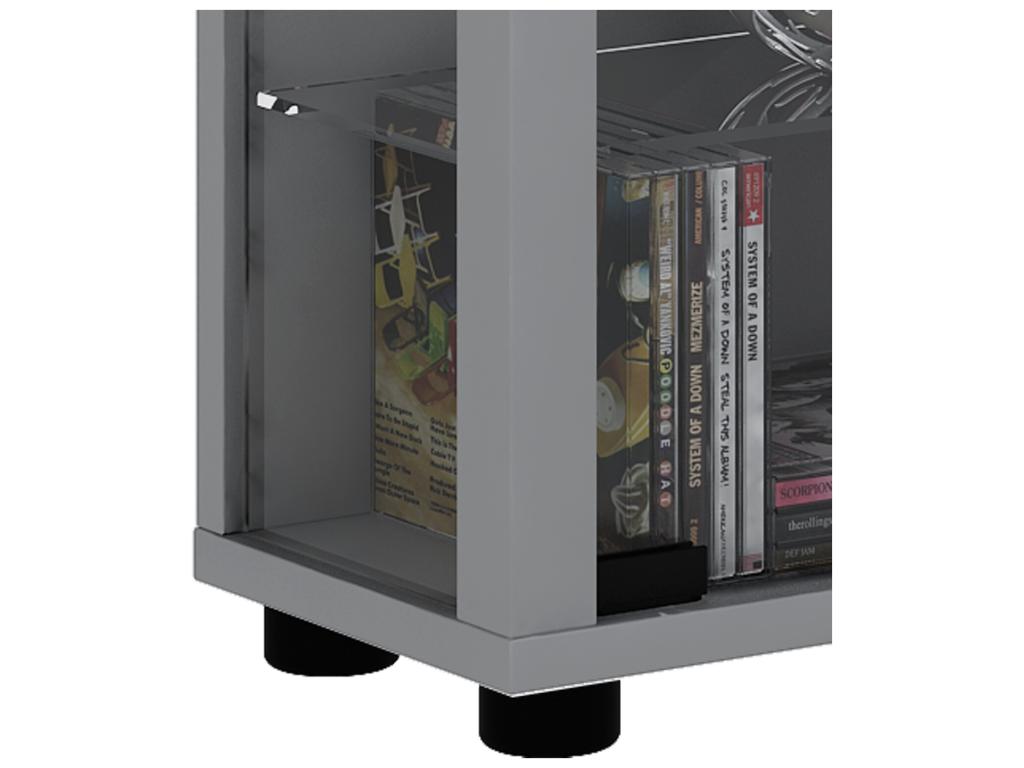 Zensova Vitrine 2 portes vitrées tablettes en verre éclairage incluss LED argent. NOFO93321