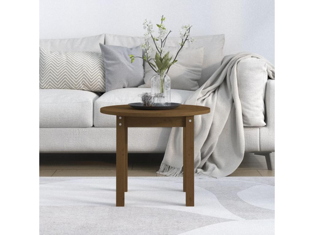 Table basse en bois massif marron, 55 x 45 cm