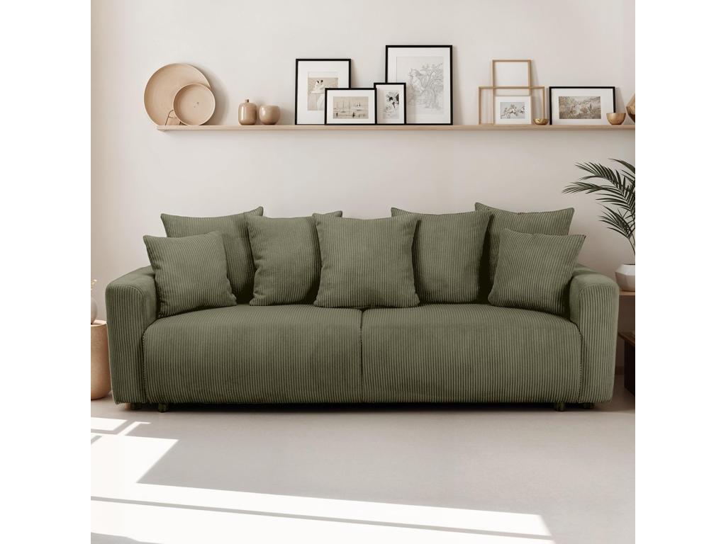 Canapé-lit en velours vert