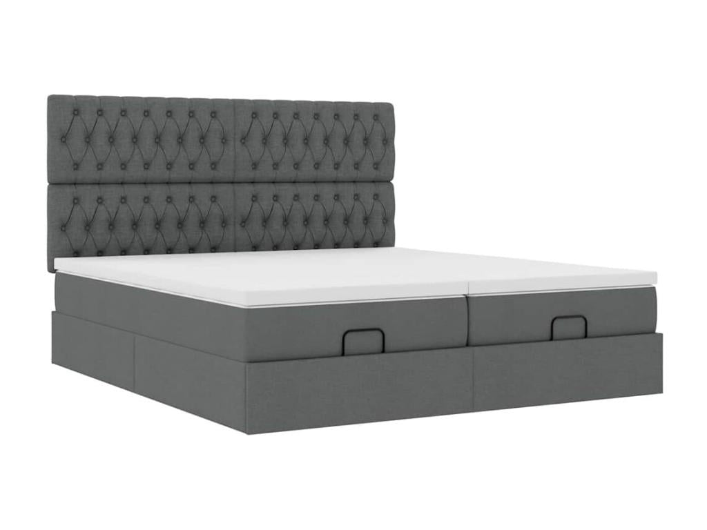 Matelas en tissu gris, 200 x 200 cm - dlz1766578974354