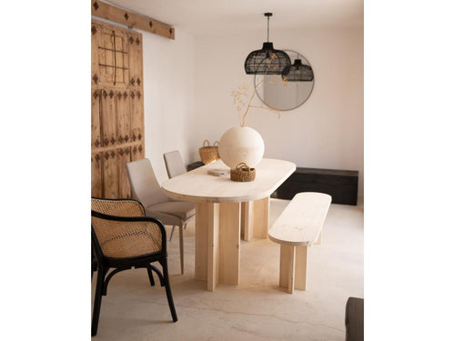 Table de salle à manger beige, 160 x 75 cm