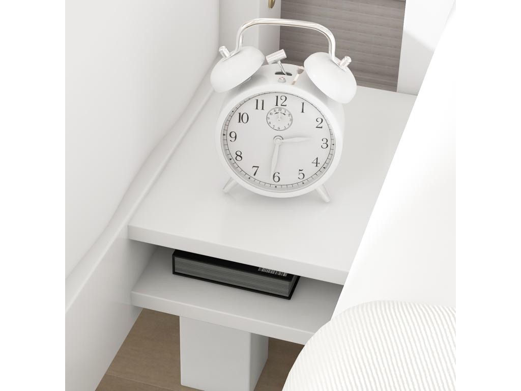 Lit en bois massif blanc, 90 x 200 cm