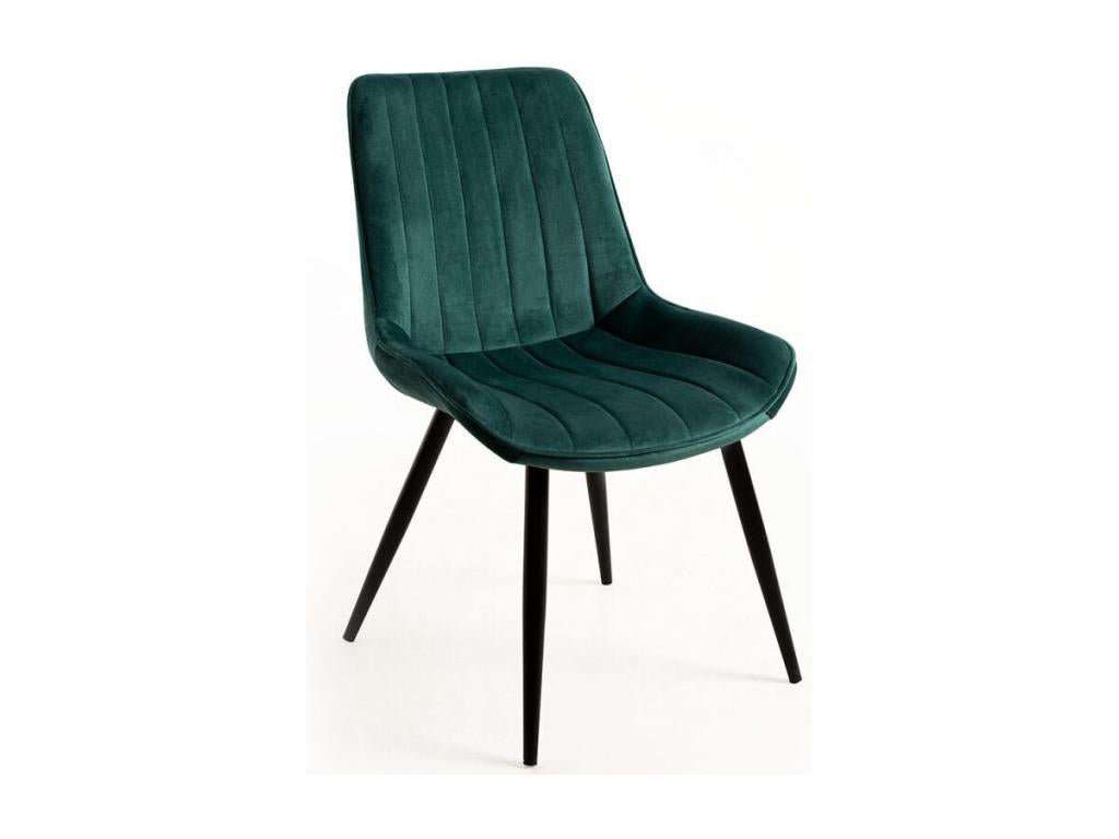 Fauteuil en velours vert - dlz1766578825742