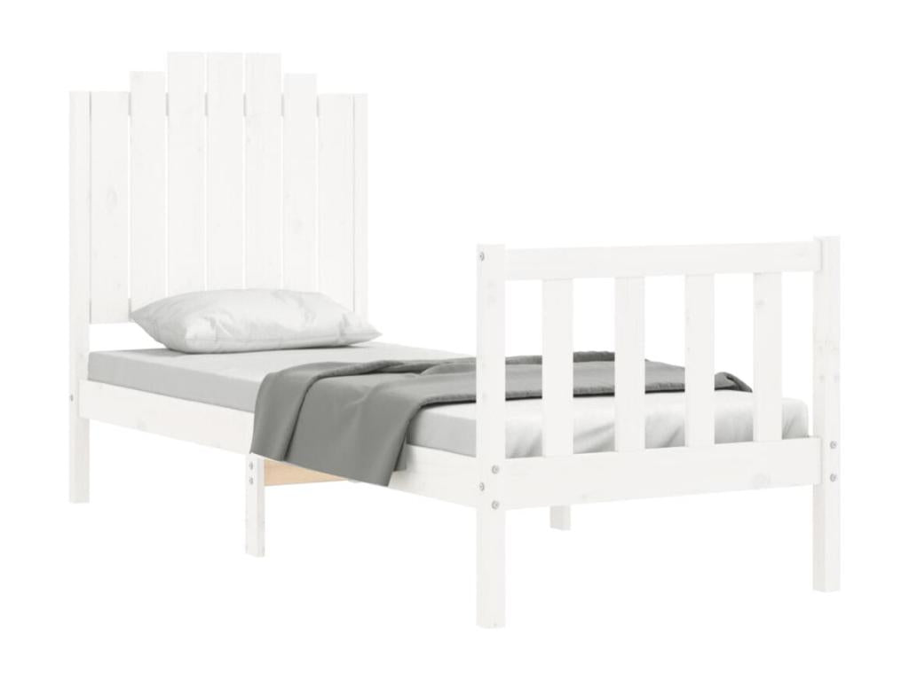 Cadre de lit en bois massif blanc - dlz1766578640198