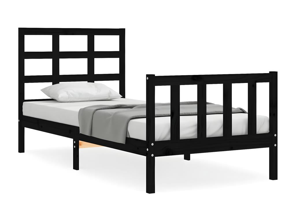Matelas en bois massif noir, 100 x 200 cm