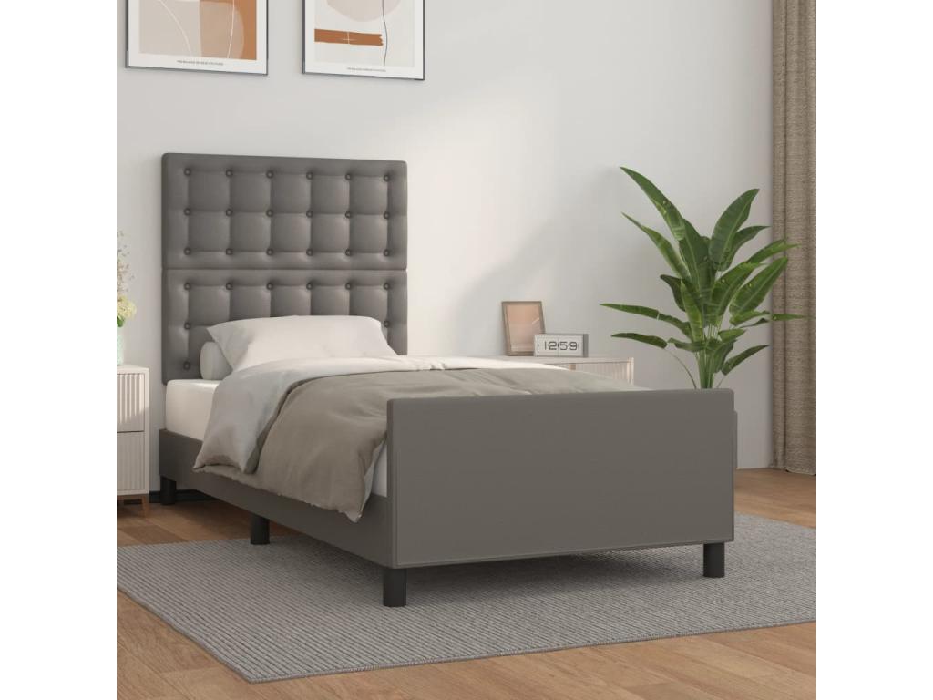 Matelas en similicuir gris, 80 x 200 cm