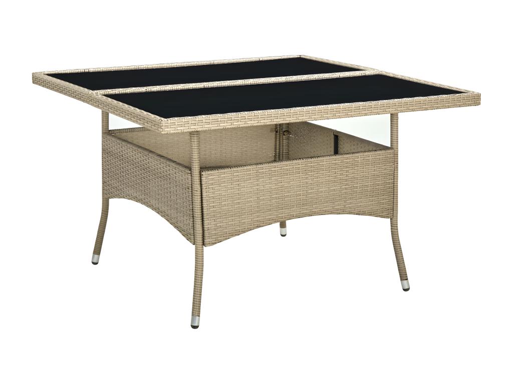 Table en verre beige