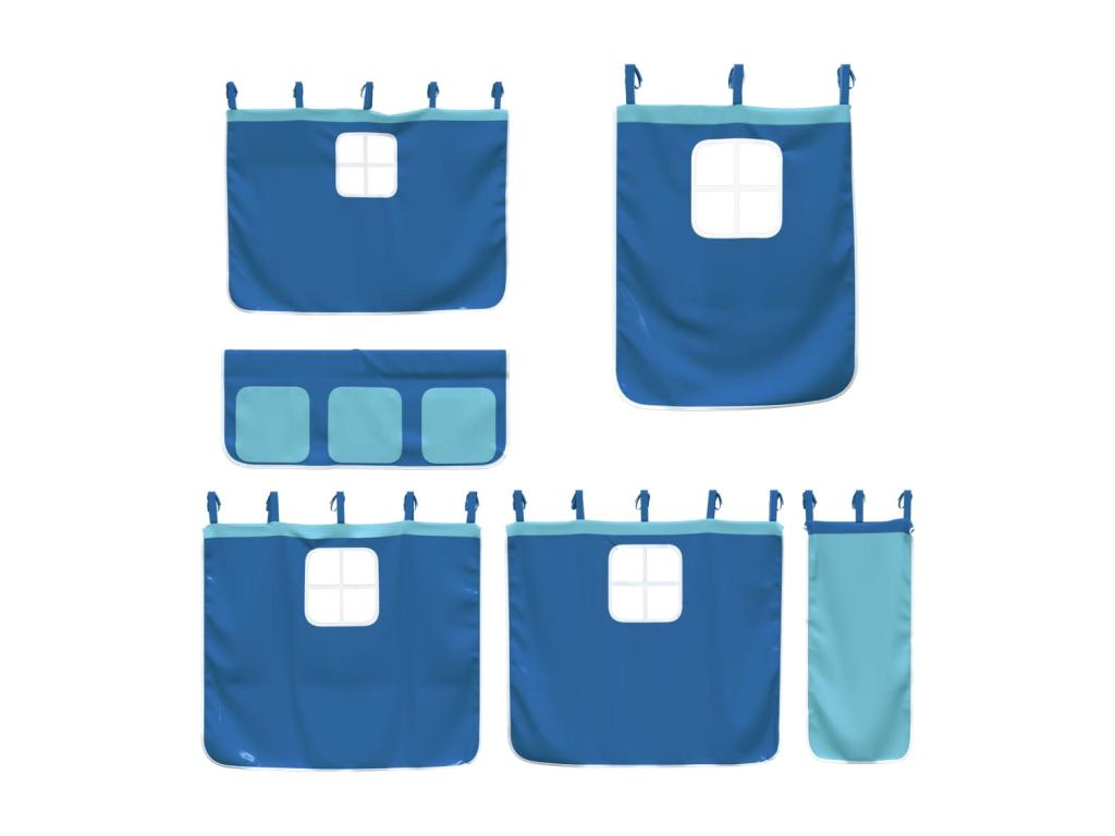 Lit en pin bleu, 90 x 190 cm