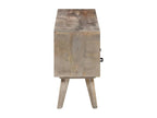 Meuble TV en bois massif gris, 130 x 35 x 51 cm