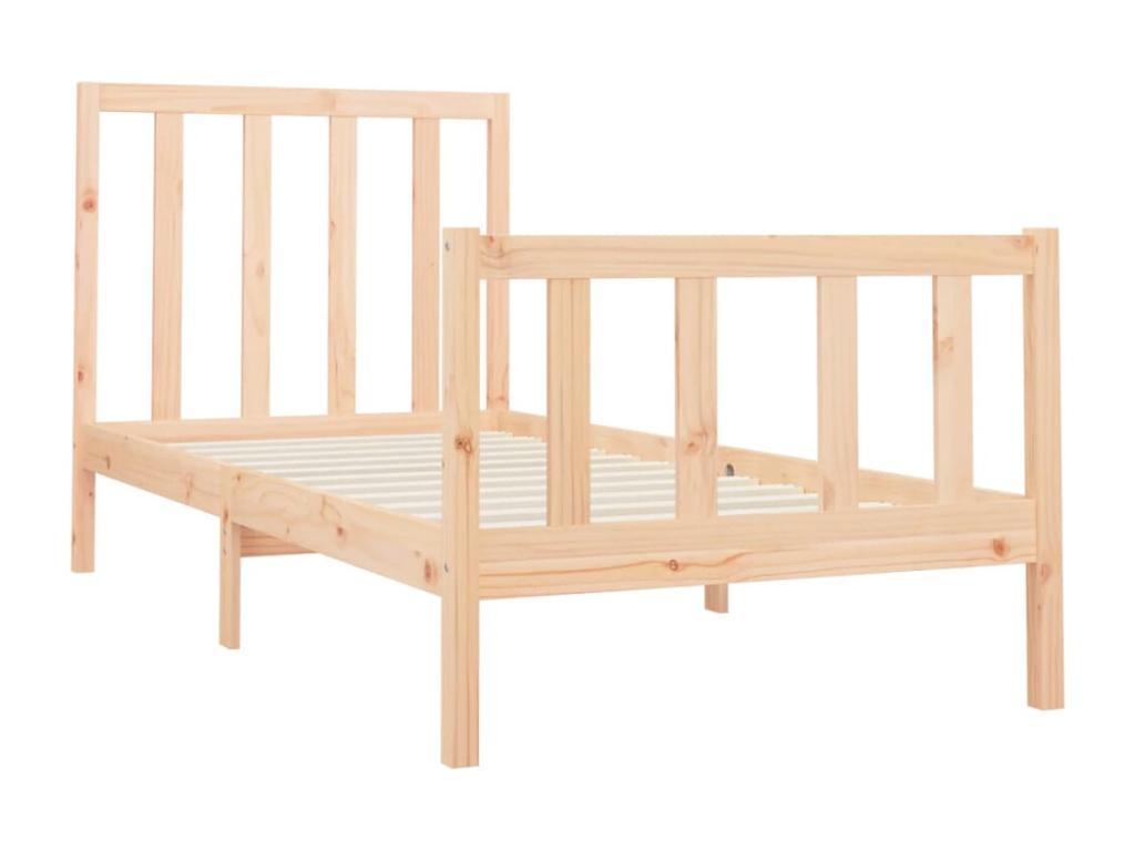 Cadre de lit en pin brun, 100 x 200 cm
