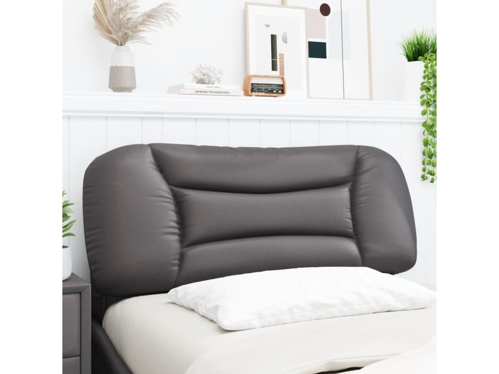 Lit en similicuir gris