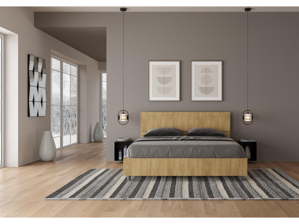 Lit en chêne brun, 160 x 200 cm