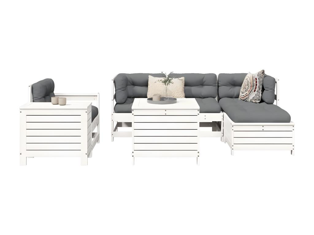 Ensemble de mobilier de jardin en pin blanc - dlz1766578829668
