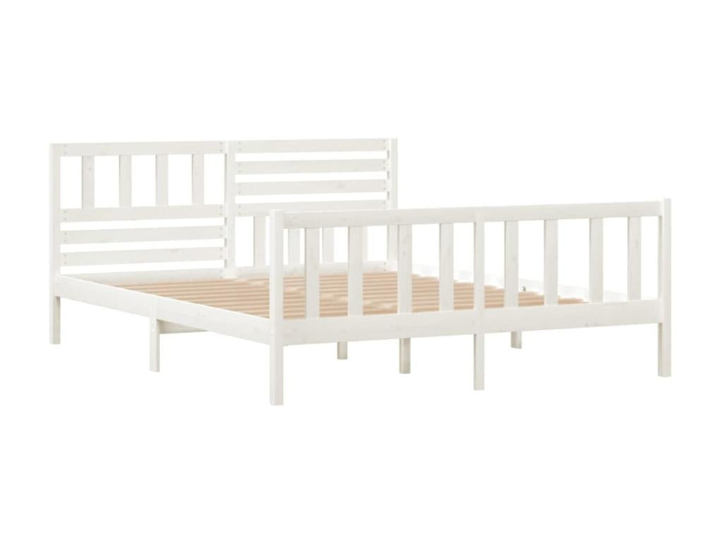 Lit en bois massif blanc, 120 x 200 cm