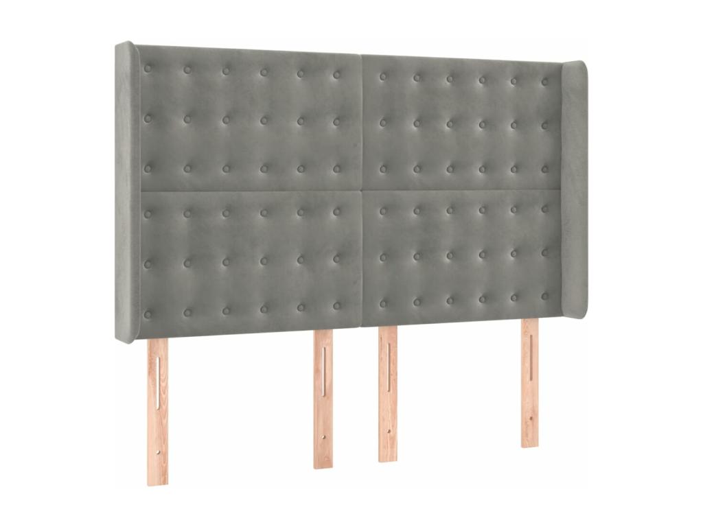 Matelas en velours gris, 140 x 190 cm - dlz1766578384010