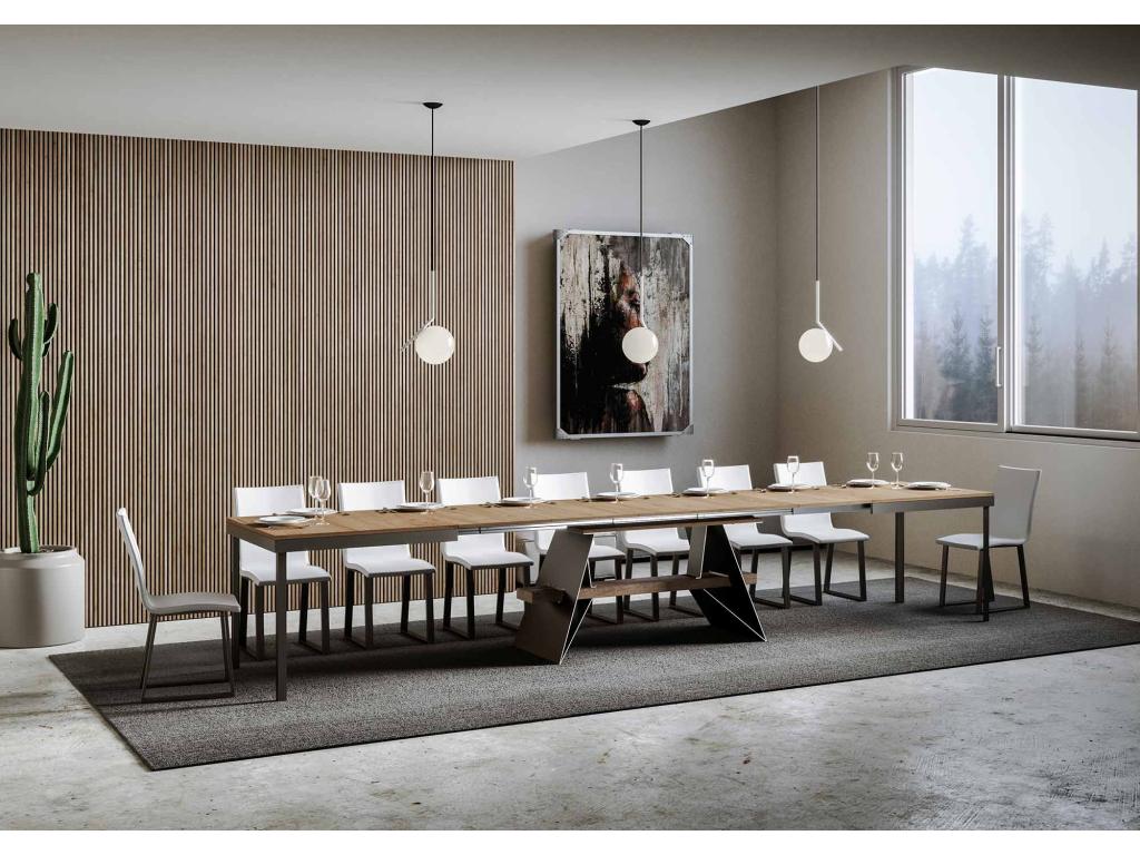 Table en chêne brun, 90 x 160 cm