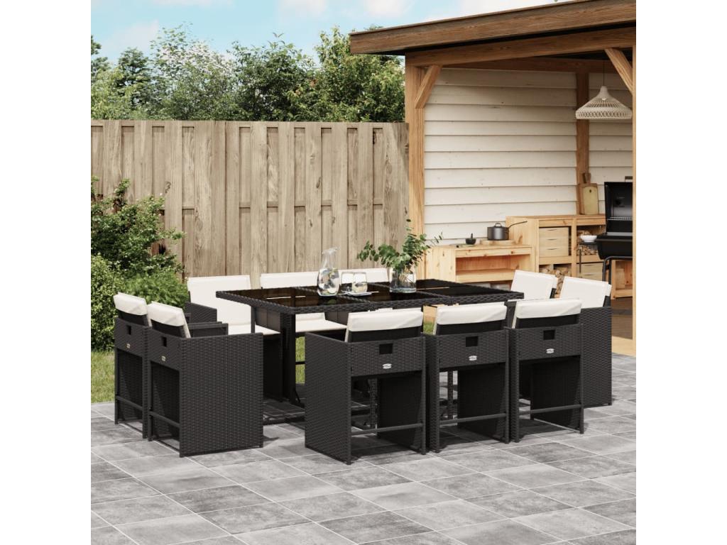 Mobilier de maison en résine tressée noire - dlz1766578597884