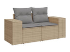 Ensemble de mobilier de jardin en résine tressée beige - dlz1766578358626