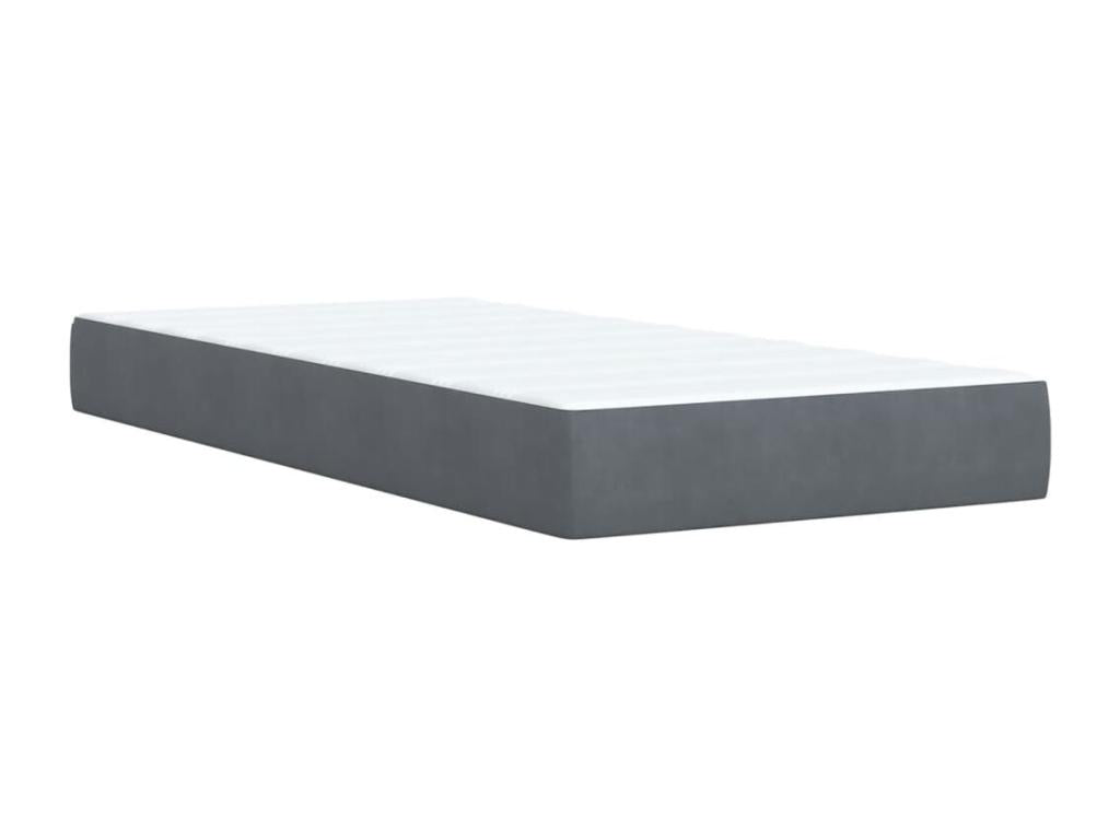 Matelas en velours gris, 90 x 190 cm