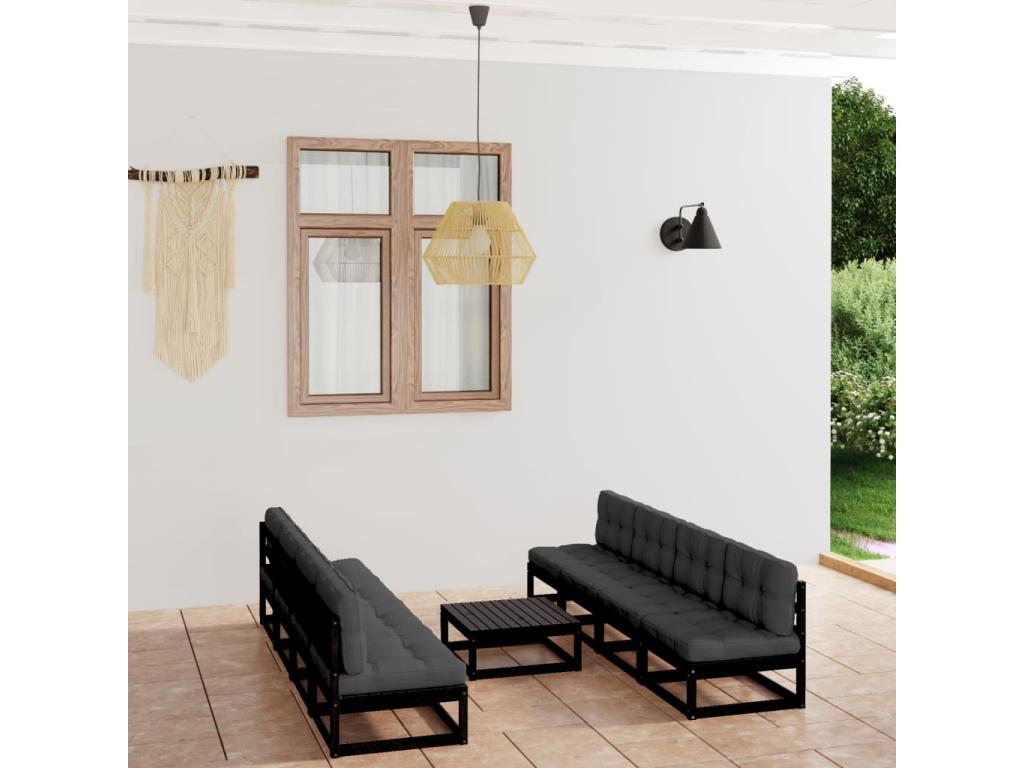 Ensemble de meubles d'extérieur en pin noir