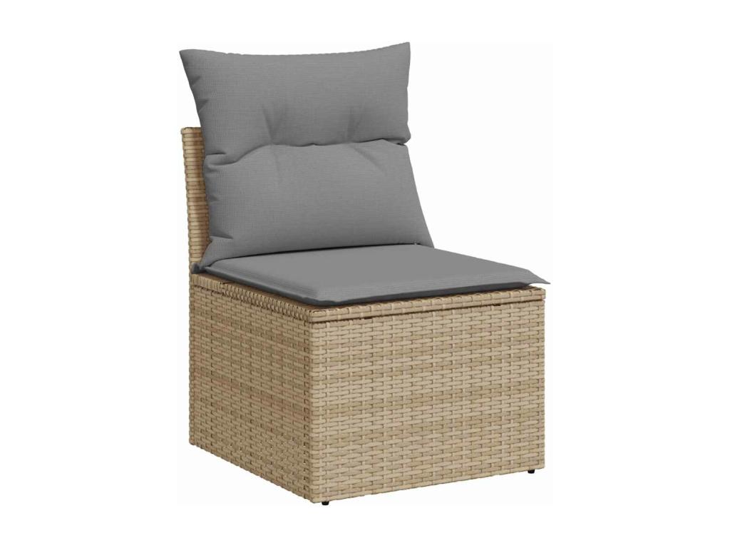 Ensemble de mobilier de jardin en résine tressée beige - dlz1766578348283