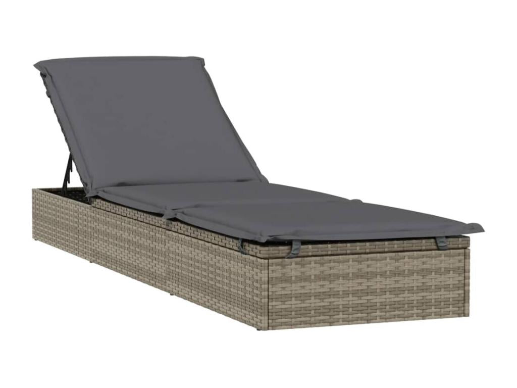 Chaise longue grise, 211 x 57 x 140 cm