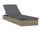 Chaise longue grise, 211 x 57 x 140 cm