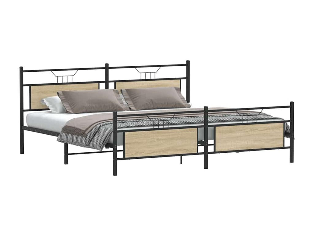 Matelas en bois de chêne brun, 193 x 203 cm