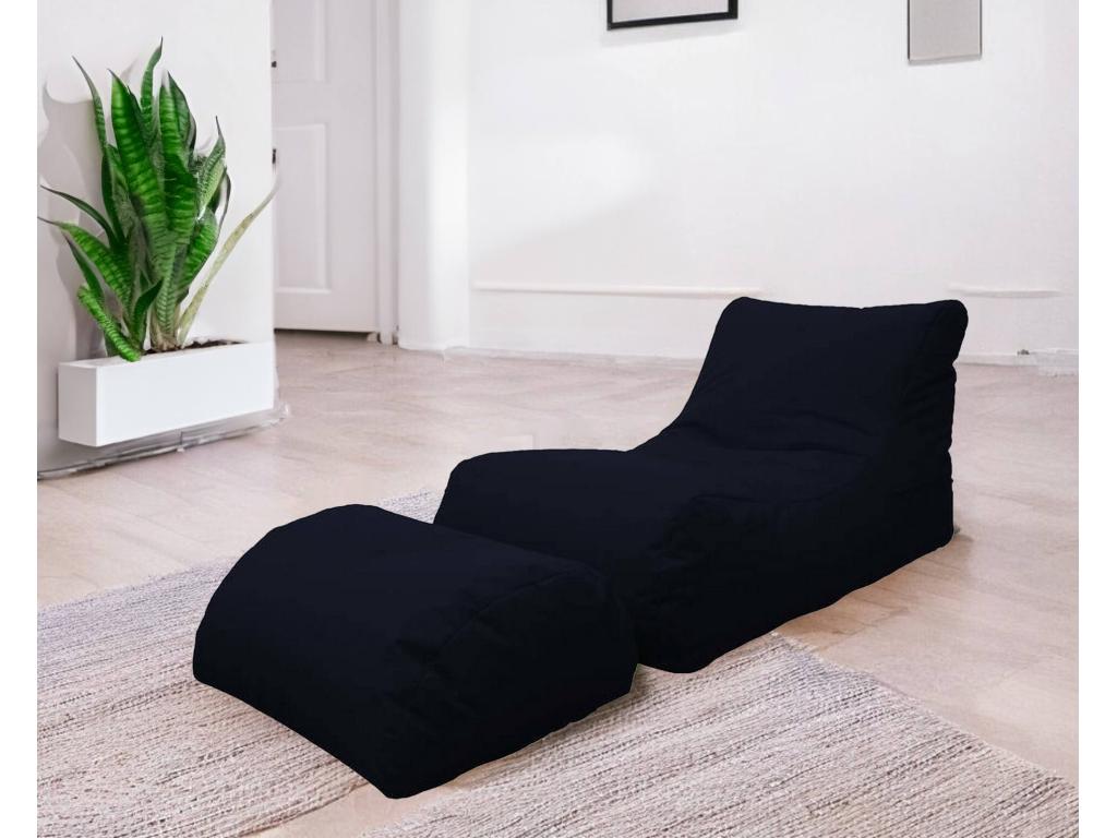 Fauteuil d'appoint noir, 120 x 80 cm