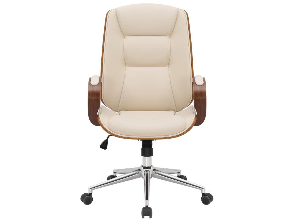 Fauteuil en similicuir marron