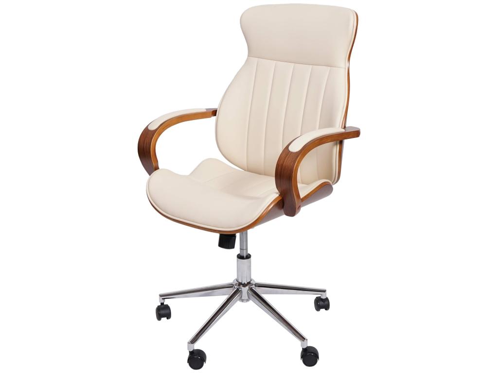 Fauteuil d'appoint en similicuir beige