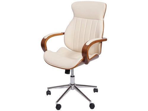 Fauteuil d'appoint en similicuir beige