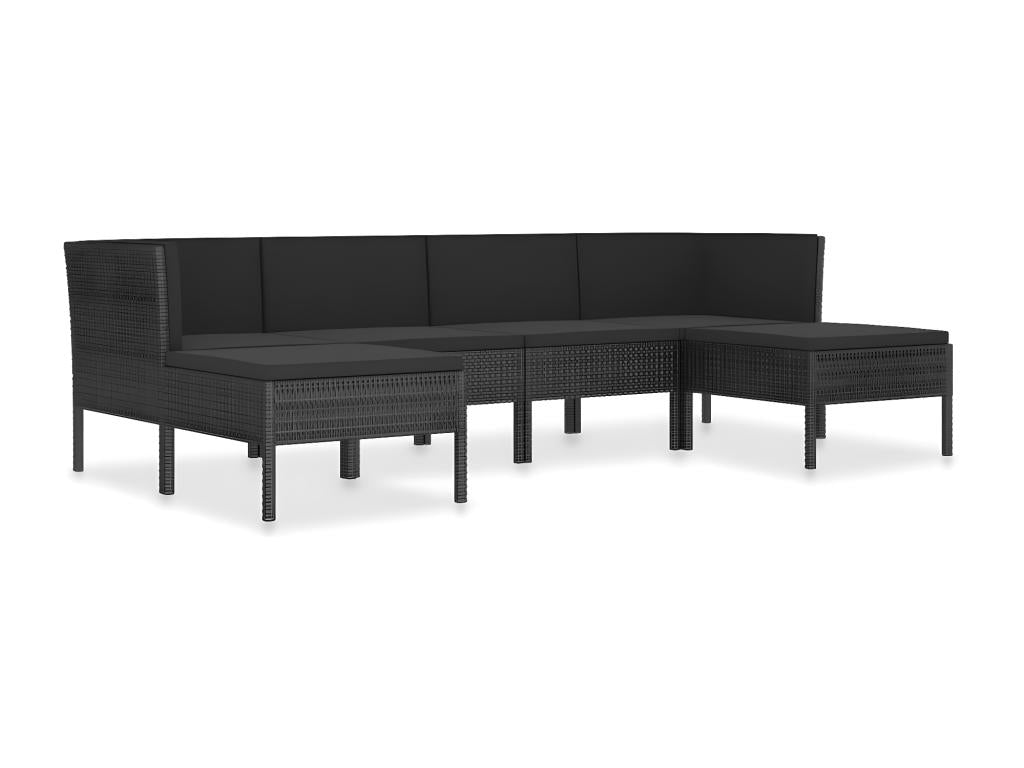 Ensemble de mobilier de jardin en résine tressée noire - dlz1766578983979