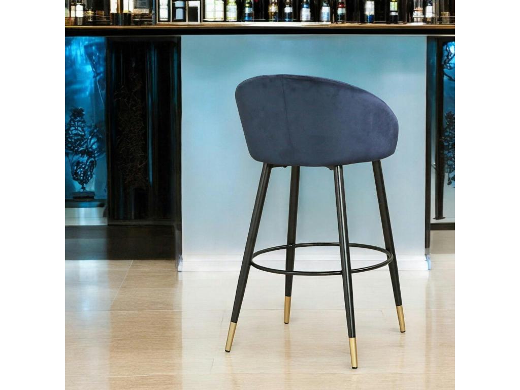 Fauteuil en velours bleu